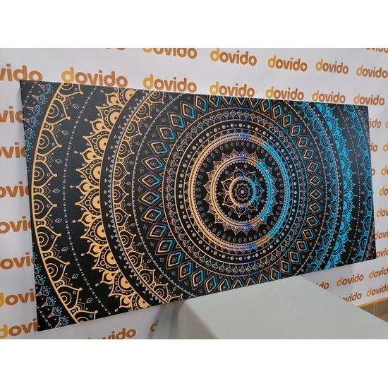Obraz krásná modře zlatá Mandala