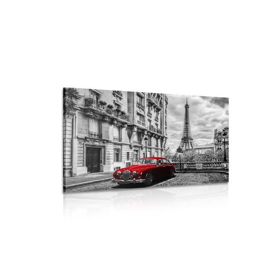 Obraz červený veterán v historické Paříži