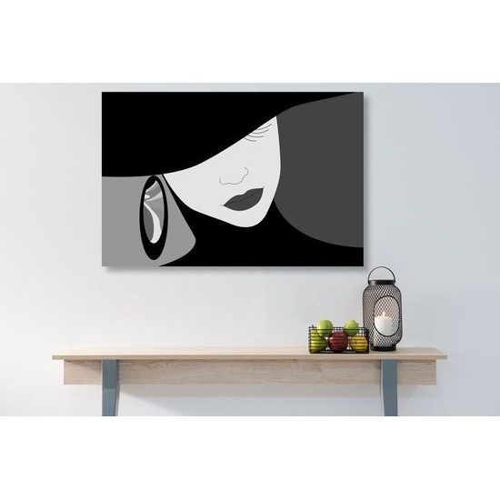 Obraz elgantnost ženy v černobílém provedení