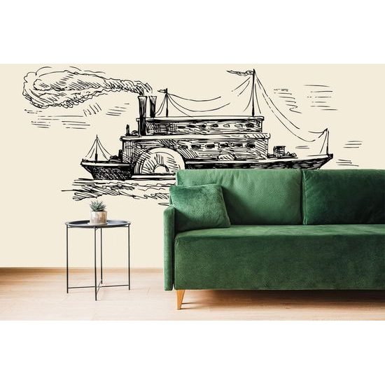 Samolepící tapeta parník v retro zobrazení