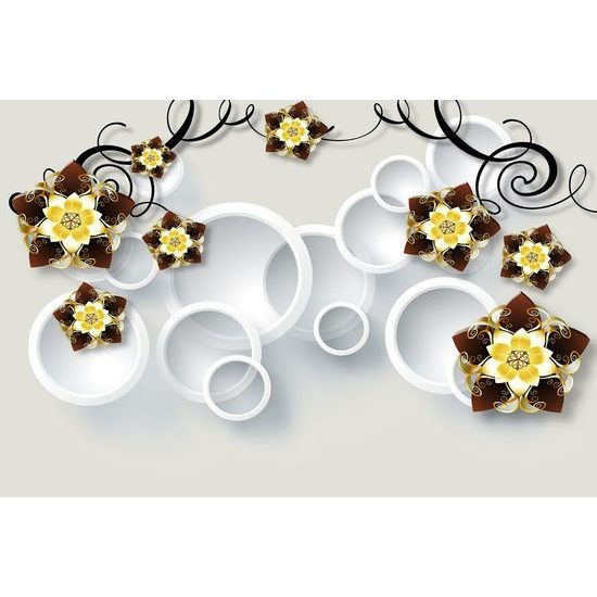 Tapeta zlaté květiny budoucnosti