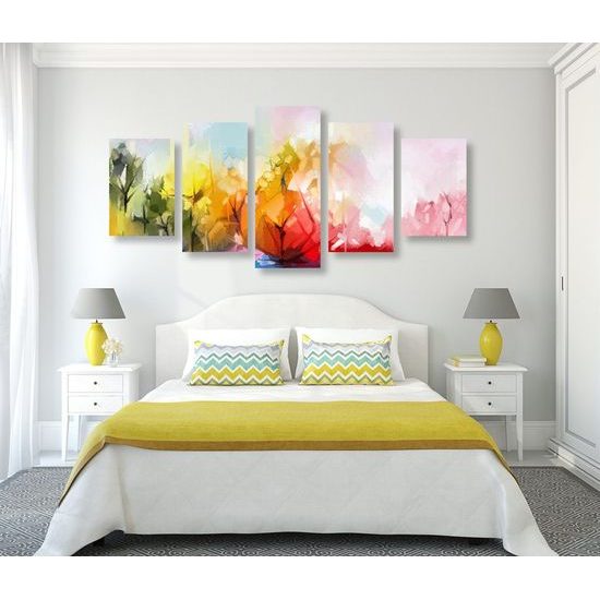 5-dílný obraz abstraktní zobrazení přírody