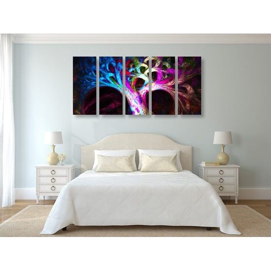 5-dílný obraz barevný strom