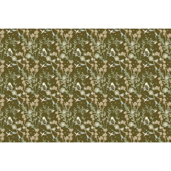 Samolepící tapeta kvetoucí louka na zeleném pozadí