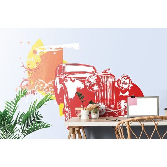 Samolepící tapeta veterán na abstraktním pozadí