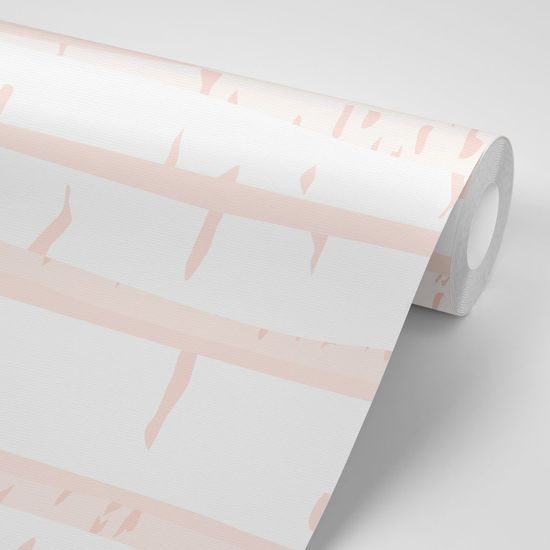 Samolepící tapeta majestátní stromy na romantickém růžovém pozadí