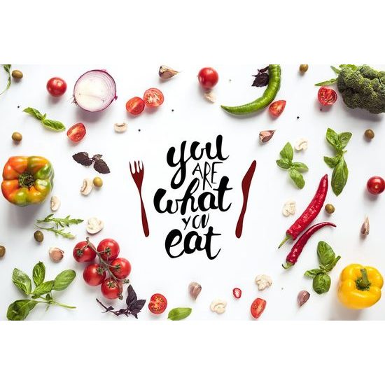 Samolepící tapeta so zeleninou Jste to, co jíte