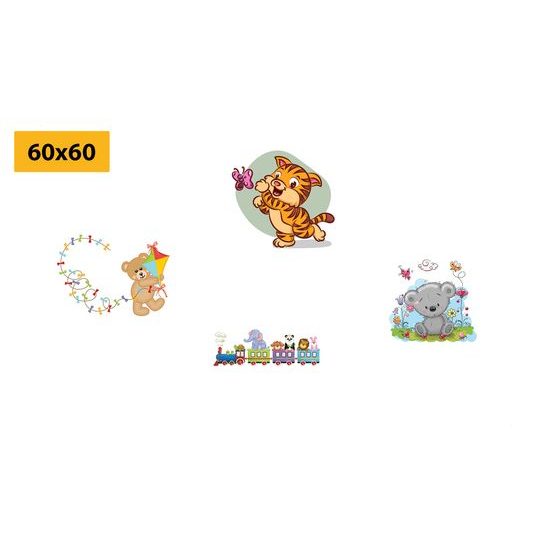 Set obrazů veselá zvířátka