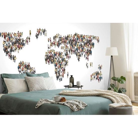 Samolepící tapeta mapa tvořená lidmi