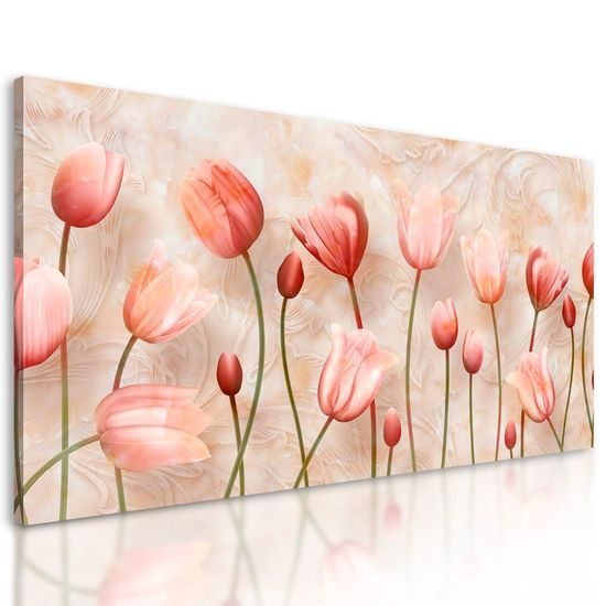 Obraz jemnost starorůžových tulipánů