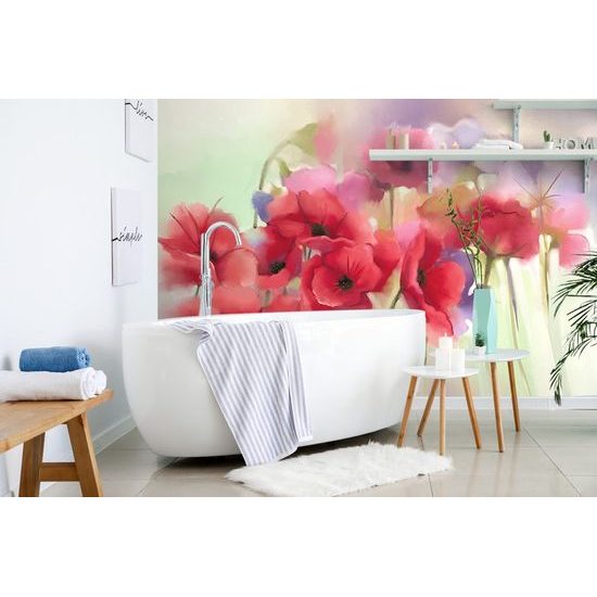 Nádherná tapeta malba vlčích máků