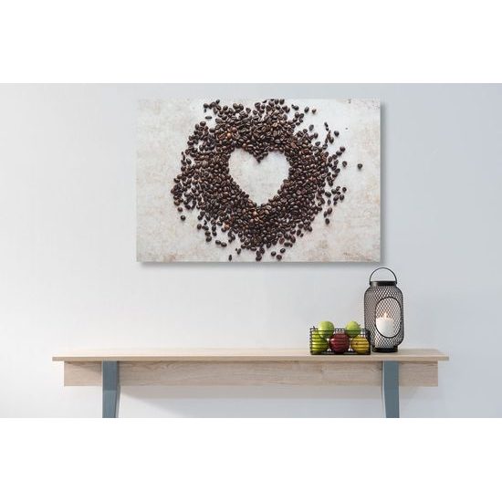 Obraz láska a kávová zrna
