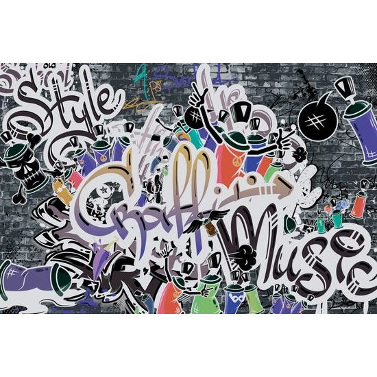 Tapeta pouliční umění v fialovém provedení