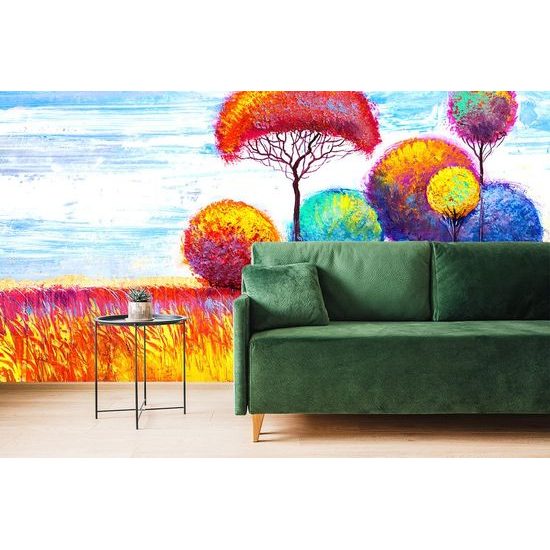 Tapeta neobyčejné pestrobarevné stromy