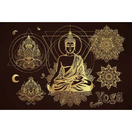 Obraz Buddha ve zlatém provedení