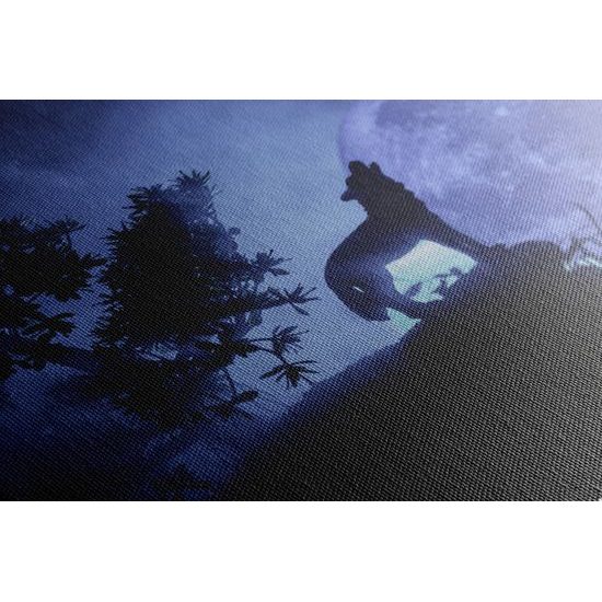 Obraz vytí vlka při úplňku měsíce