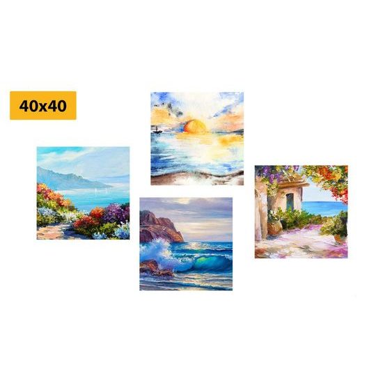 Set obrazů přímořská krajina