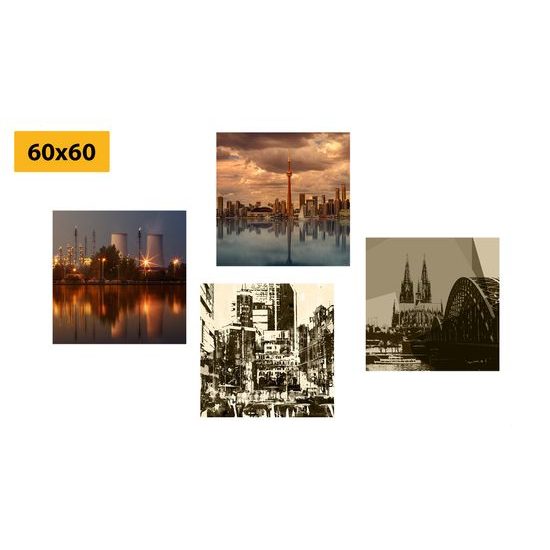 Set obrazů dvě tváře města