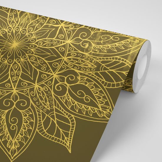 Originální samolepící tapeta struktura zlatavé Mandaly