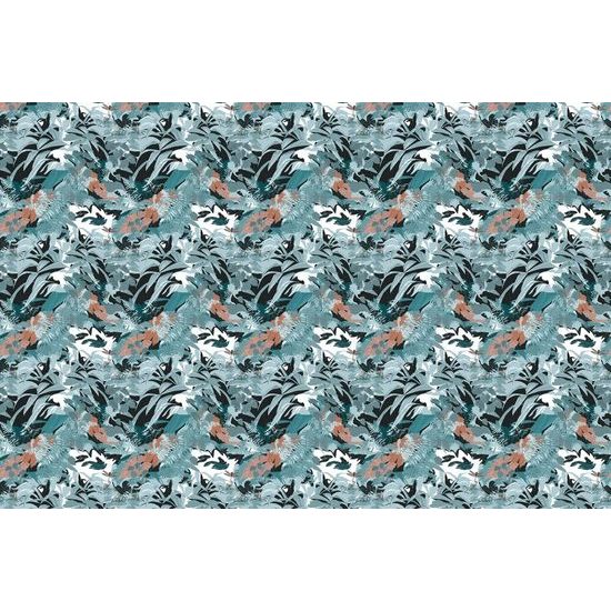 Tapeta tropický prales v modrém provedení