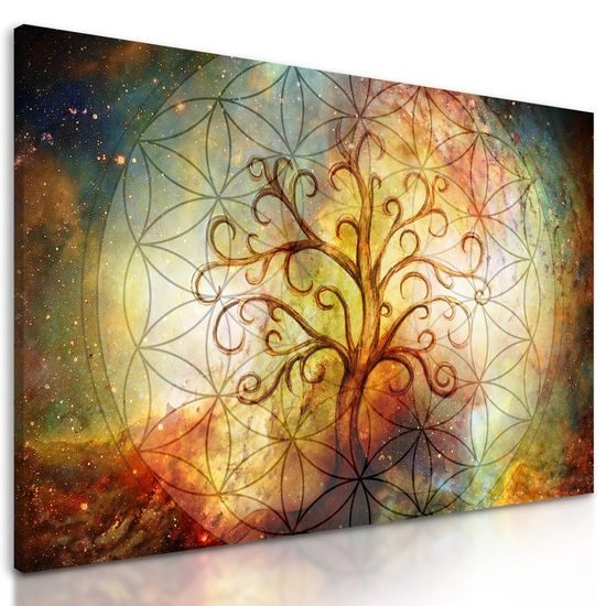Obraz strom ukrytý v květině života