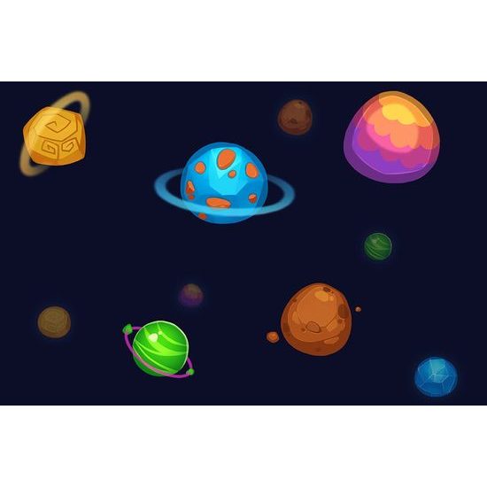 Jedinečná tapeta kreslené planetky