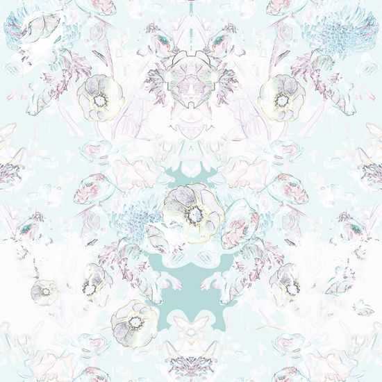 Tapeta malované květiny v něžném provedení