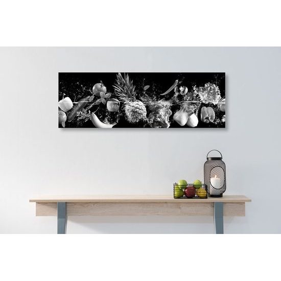 Obraz černobílé ovoce ve vodě