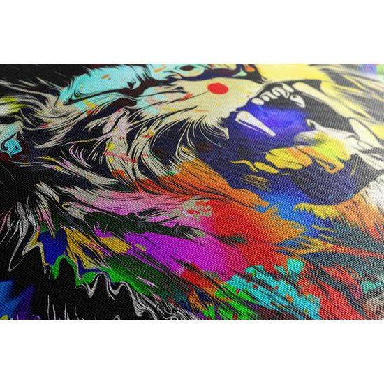 Obraz hlava lva ve stylu pop art