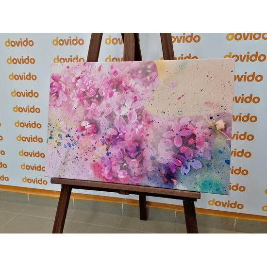 Obraz větvička plná růžových květin