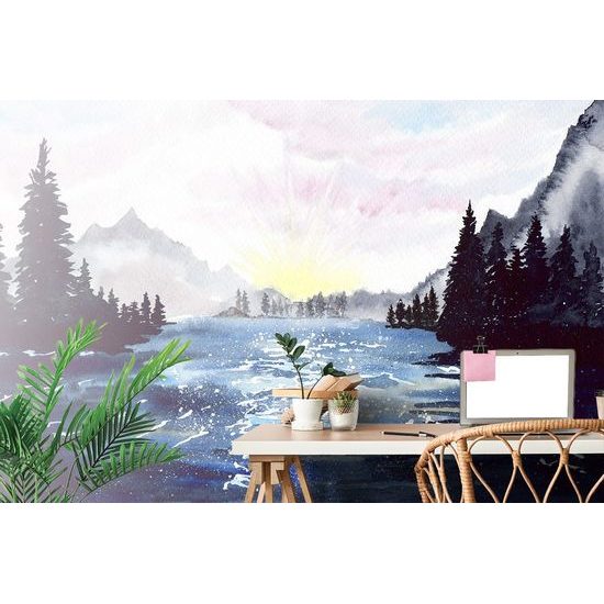 Originální samolepící tapeta malovaná divoká řeka