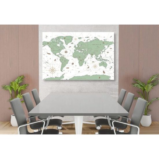 Obraz zelená mapa světa