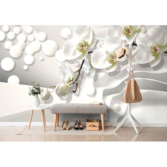 Tapeta elegantní květ orchideje na abstraktním pozadí