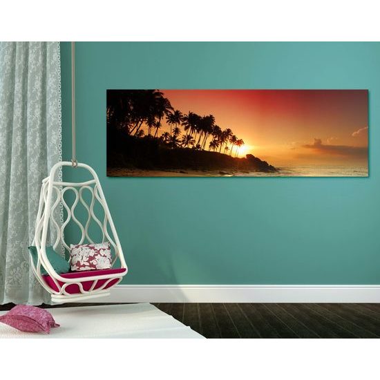 Obraz západ slunce za ostrov