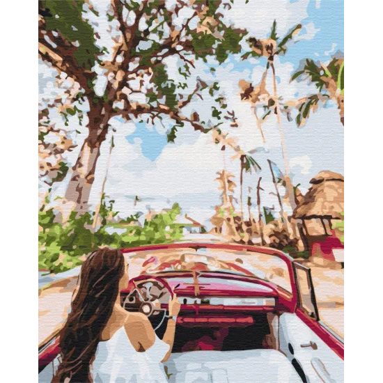 Malování podle čísel letní jízda autem