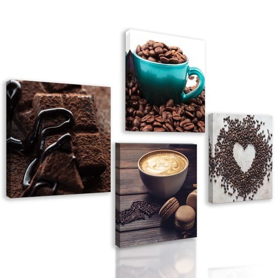 Set obrazů káva v různých podobách
