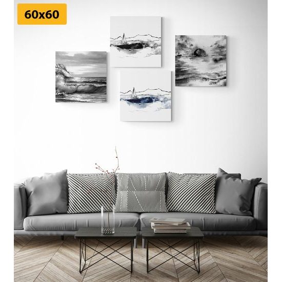 Set obrazů abstraktní zobrazení moře