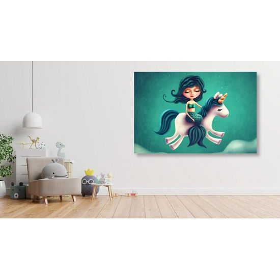 Obraz mořská víla na jednorožci