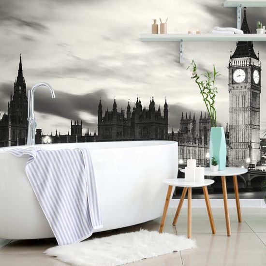 Originální fototapeta londýnský Big Ben v černobílém provedení