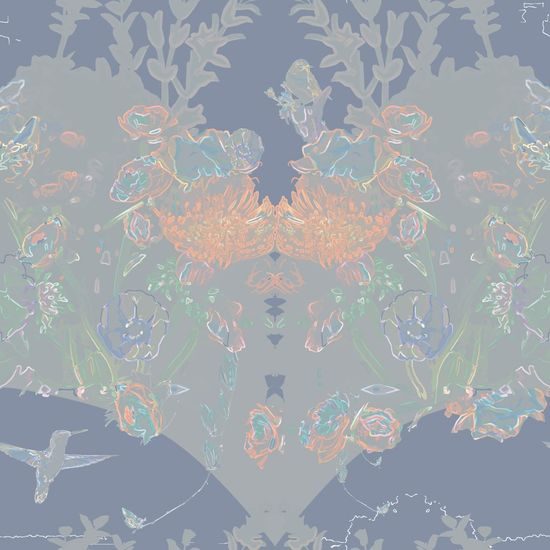 Tapeta magická louka na šedém pozadí