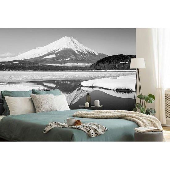 Fototapeta posvátná hora Fuji v černobílém provedení