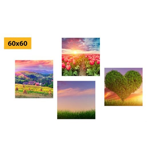 Set obrazů romantická stránka přírody