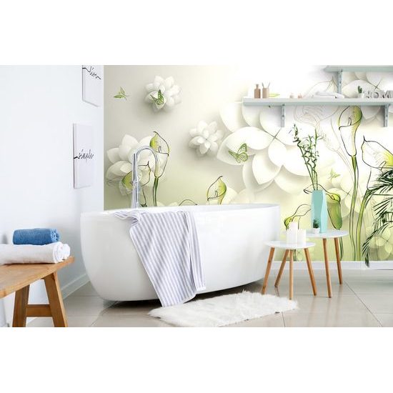 Samolepící tapeta zajímavé abstraktní květiny