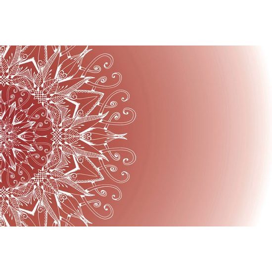 Tapeta zajímavá Mandala na bordó pozadí