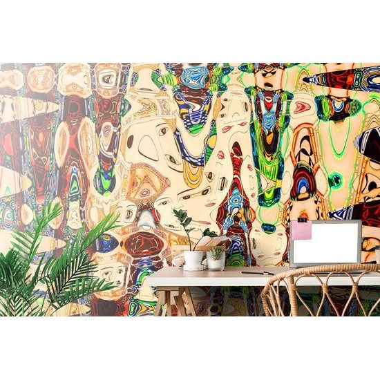 Tapeta barevná abstrakce tváří