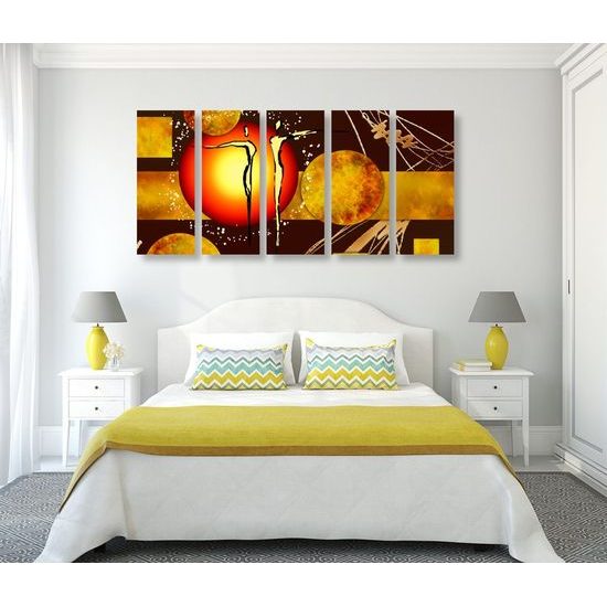 5-dílný obraz abstrakce spřízněných duší