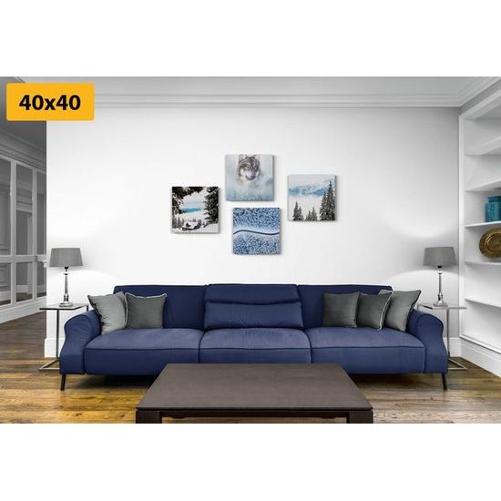 Set obrazů zákoutí zimní krajiny