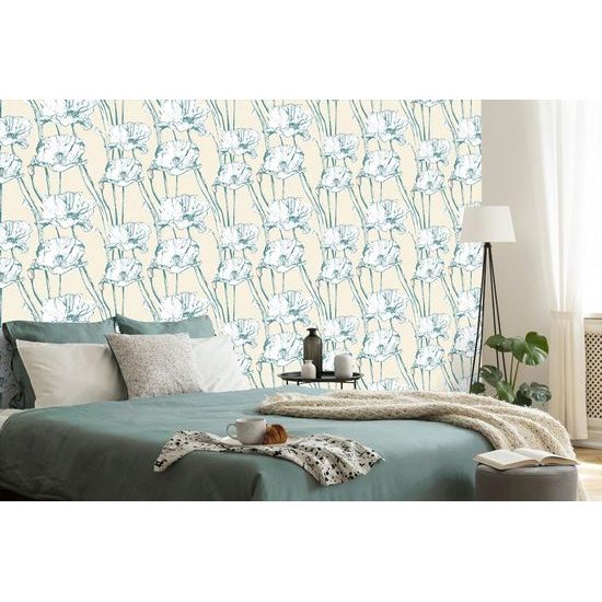 Samolepící tapeta květiny v rozkvětu ve žlutém provedení