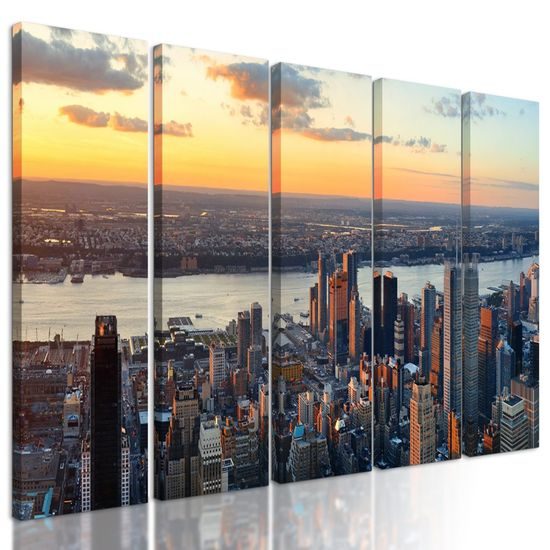 5-dílný obraz nádherný New York