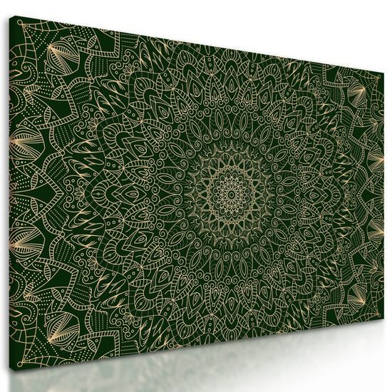 Obraz zelená detailní Mandala